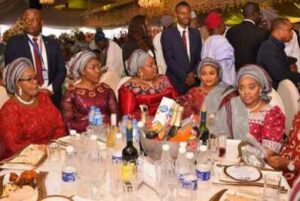 Photo News: Wives of Nigerian first ladies at Amosun and Dabiri Children’s Wedding