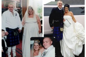 Overweight married Scottish couple renew wedding vow after loosing weight