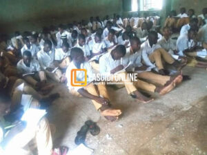 SSS2 students write promotional exam on bare floor in Sokoto