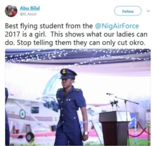 Nigeria young lady graduated as best fly student