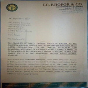 Nnamdi Kanu Petition 1