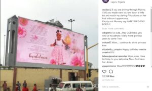 Seyi Law writes birthday message to his daughter on billboard.dailyfamily.ng
