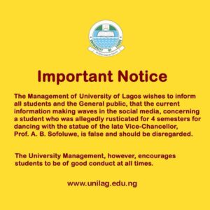 UNILAG female student not rusticated - Management -dailyfamily.ng
