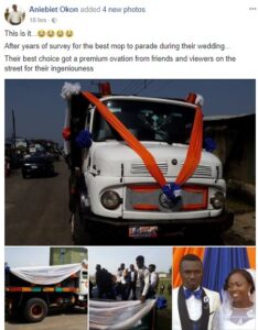 Amazing! Couple moves about in truck after wedding in Uyo.dailyfamily.ng