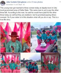 Amazing! Elderly man marries 3 wives on the same day in Delta state.dailyfamily.ng