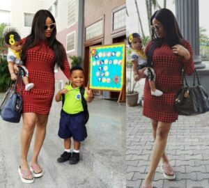 Yobo's wife stuns in new picture with her children -dailyfamily.ng