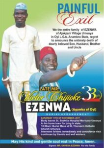 Sad! 33-year-old man to be buried on his wedding day.dailyfamily.ng