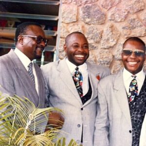 L-R Late Gani-Fawehinmi Dele-Momodu and Shina Peters