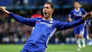 Eden Hazard just after netting a goal