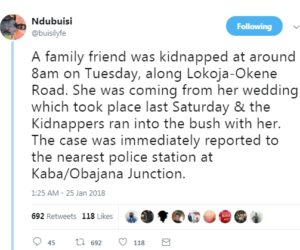 Kidnappers Abduct Pregnant Lady Returning from Her Wedding.dailyfamily.ng