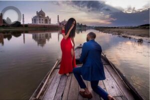 Lady receives surprise proposal at one of the 7wonders of the World.dailyfamily.ng