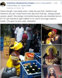 Man marries lady after seven days of meeting on Facebook.dailyfamily.ng