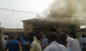 Number 14, Fadeyi Aladura street on fire