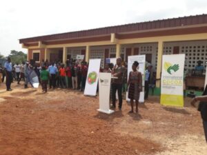 Drogba speaks at the event