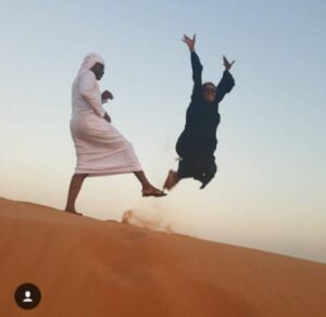 The intending Couple At a desert, dressed like Arabians