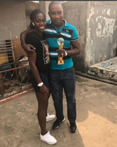 Oshoala with another fan