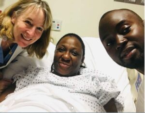 The pastor's wife with team of medical personnel