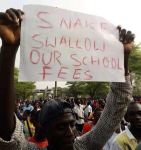 Snake Swallowed Our School Fees, Benue Students Protest.dailyfamily.ng