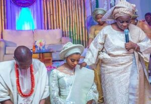 Pastor Mrs. Folu Adeboye Blesses Osinbajo’s daughter at her Engagement2.dailyfamily.ng