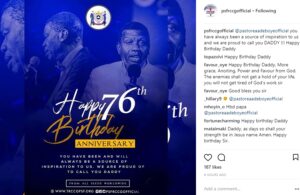 RCCG Rejoices as Pastor E.A Adeboye Clocks 76 Today.dailyfamily.ng