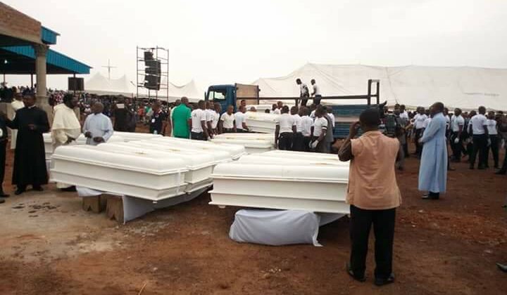 Two Priests, 17 Others Slain by Herdsmen Buried as Catholics Protest-dailyfamily.ng