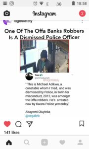 Revealed: See Face of Policeman that Masterminded Offa Robbery-dailyfamily.ng