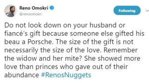 See Reno Omokri’s Latest Advice to Ladies About Gifts.dailyfamily.ng