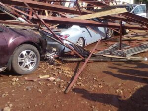 New Stephen Keshi Stadium Collapses, Destroys Cars2.dailyfamily.ng