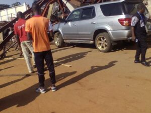 New Stephen Keshi Stadium Collapses, Destroys Cars3.dailyfamily.ng