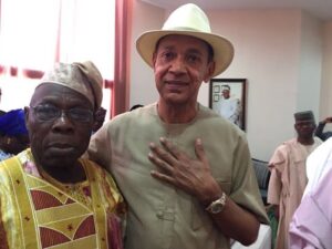 Former President Olusegun Obasanjo and Senator Ben Bruce
