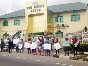 Fans, Workers of Ayefele Protest Government Demoliton of Music House