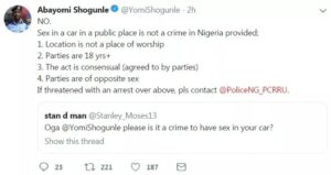 Sex In The Car Is Not A Crime In Nigeria.dailyfamily.ng