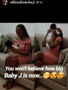 Famous Blogger Linda Ikeji releases new photos of her son, Baby J